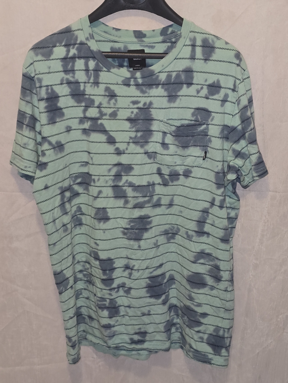 Vans Men's Short Sleeve Tie-Dye Stripe Tee - Mint Green/Blue